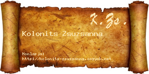 Kolonits Zsuzsanna névjegykártya