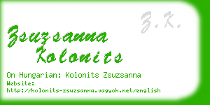 zsuzsanna kolonits business card